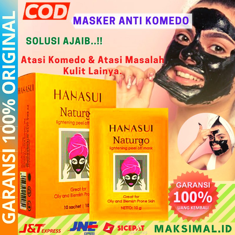 Masker Wajah BPOM Hanasui Naturgo Masker lumpur Gold 1 Box Isi 10 Sachet  Original Asli Garansi COD