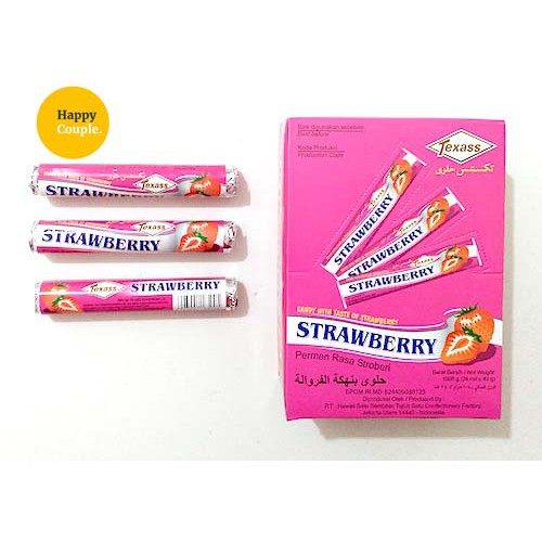 Permen Jadul Texas Strawberry per 3 Roll / Jadoel Candy Kembang Gula Stroberi Nostalgia