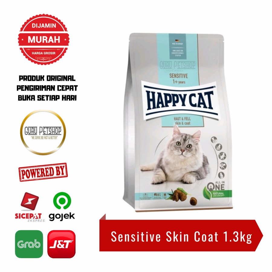 Happy Cat Sensitive Skin Coat 1.3kg Freshpack Adult Sensitive Skin