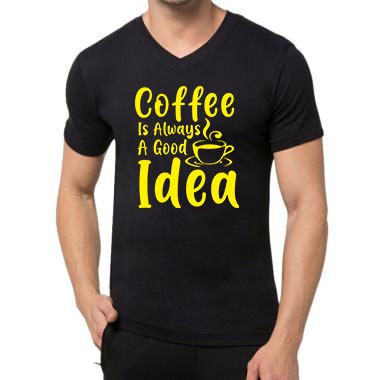 YOURSTYLE1119 - KAOS PRIA VNECK COFFEITSAGOODIDEA / KAOS VNECK / KAOS TERLARIS / KAOS UNISEX