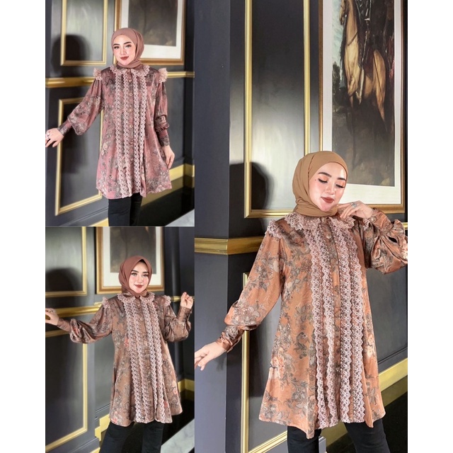 Tunik Bunga Renda Shellasaukia