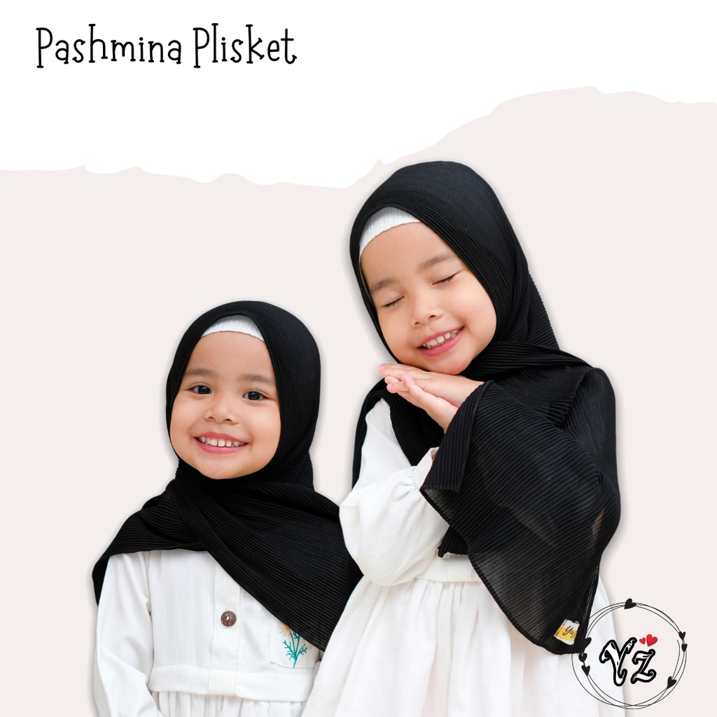 pashmina plisket size L 3-10tahun