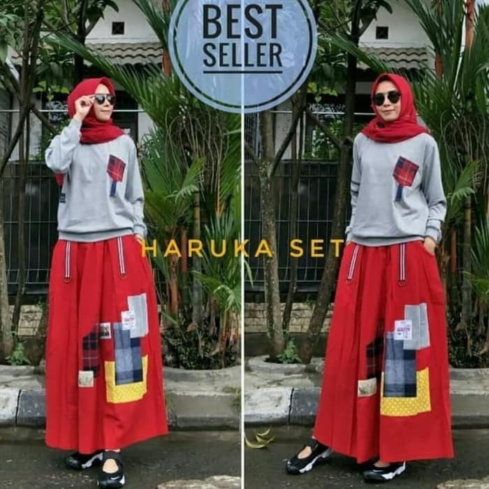 Gamis long dress/Maxi/Hijab Haruka Set