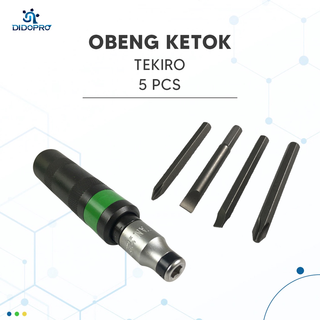 OBENG KETOK 5 PCS TEKIRO IMPACT DRIVER DREI GEDOK OBENG GEDOK GETOK ORI