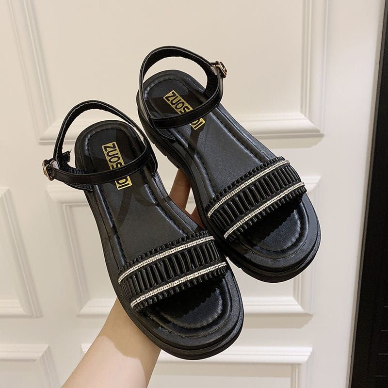 MYSTYLE  Rosa Korea Design - Sandal Flat Fashion Wanita Import