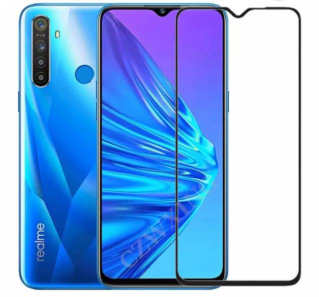 TG REALME 5 FULL LAYAR SCREEN PROTECTOR-TEMPERED GLASS 9D REALME 5 ANTI GORES FULL COVER PREMIUM