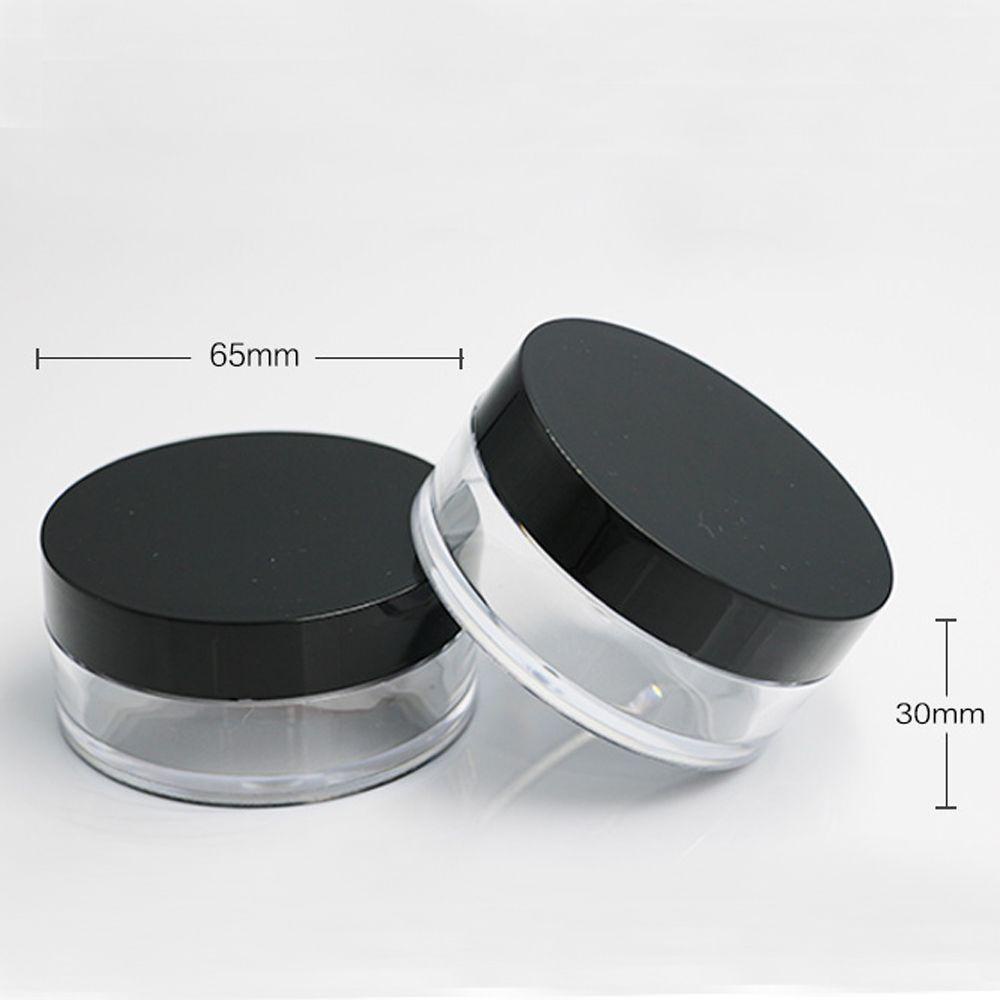 Rebuy Loose Powder Pot Excellent Transparan Compact Portable Kotak Kue Tepung Saringan Bulat Dengan Puff Travel Makeup Jar