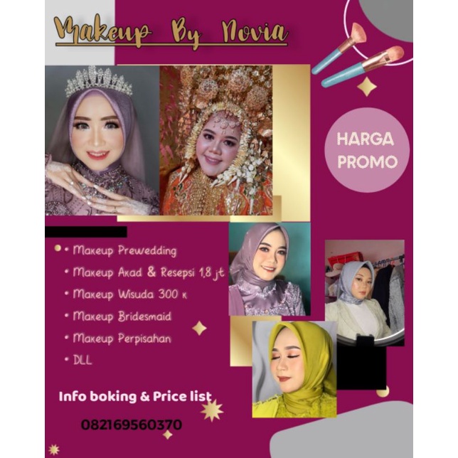 Paket makeup wedding , wisuda dll Terima jasa makeup area padang dan sekitarnya. harga mulai dari 20
