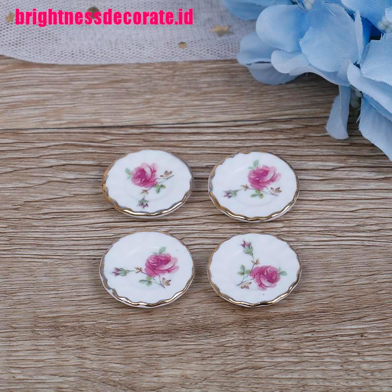 BrightID 15Pcs 1:12 Dollhouse miniature tableware porcelain ceramic coffee tea cups set