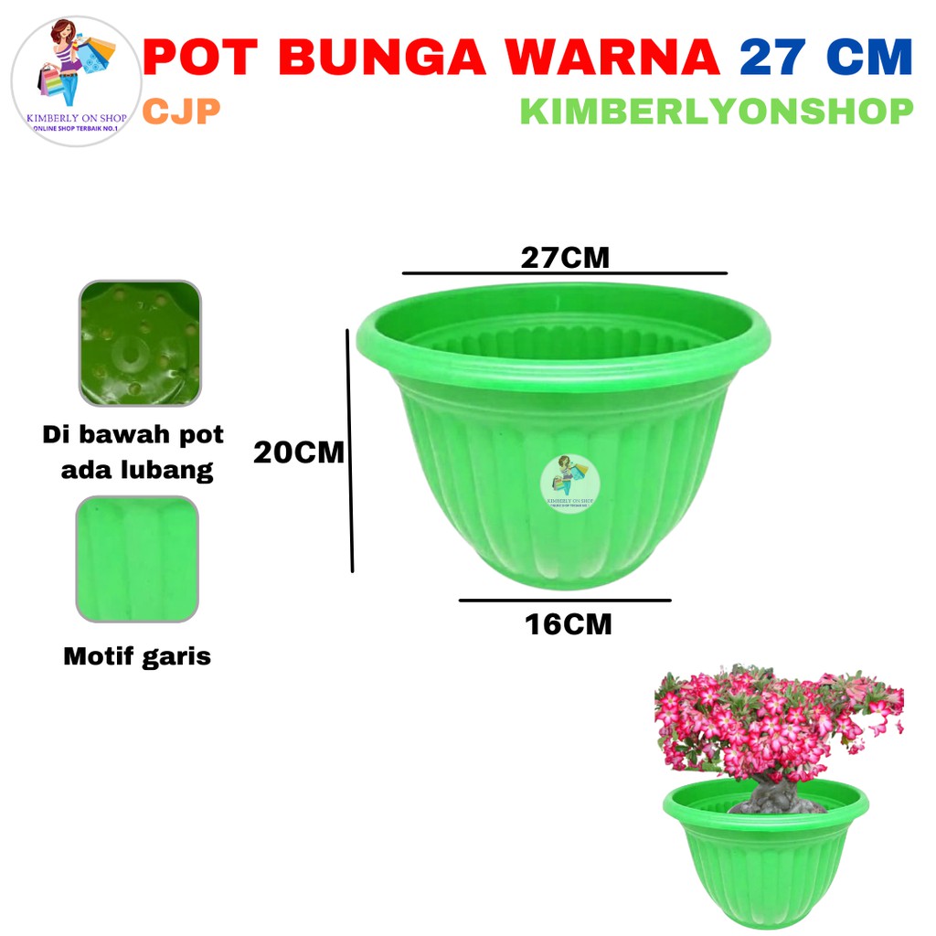 Pot Bunga Plastik Warna 27 Cm KHUSUS GOJEK