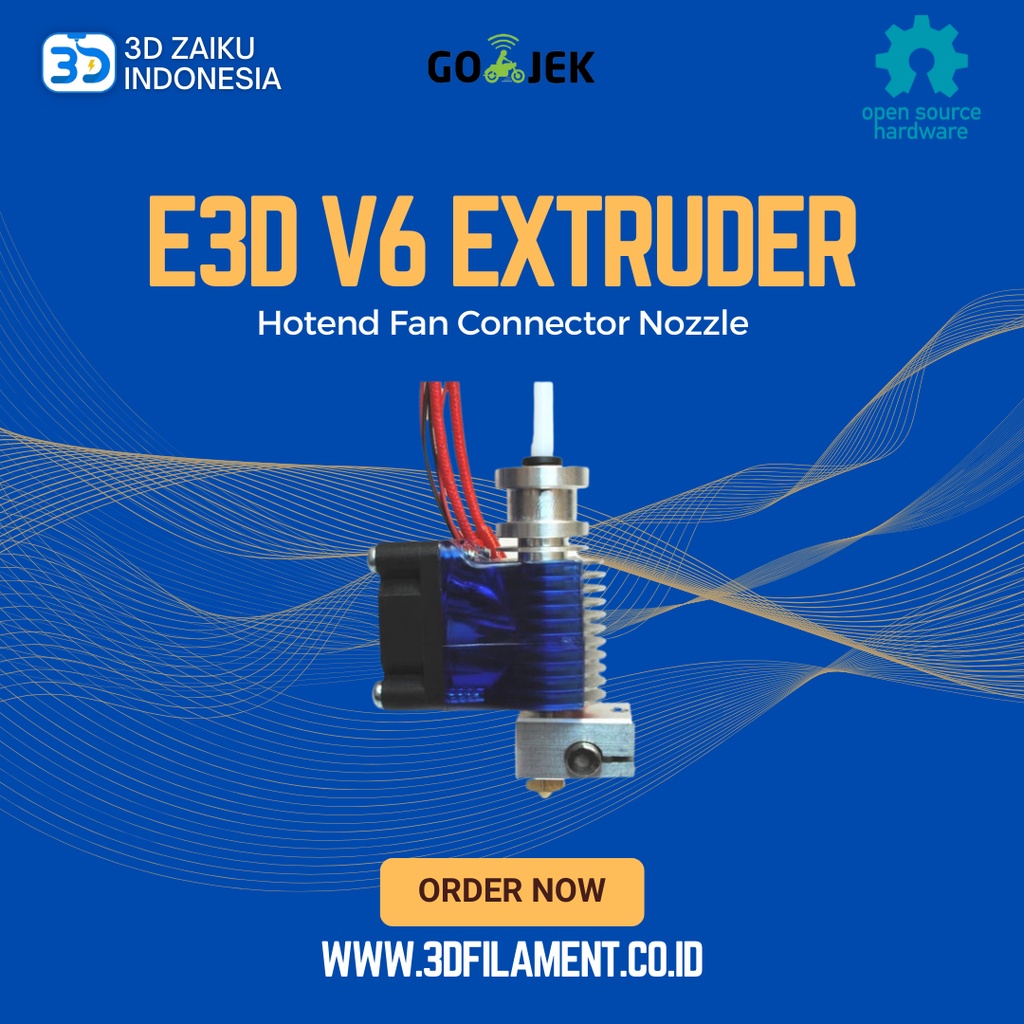 Reprap 3D Printer E3D V6 Extruder Paket Hotend Fan Connector Nozzle