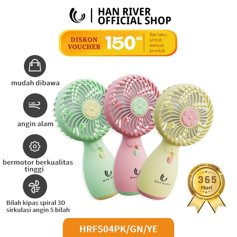 Han river kipas angin mini genggam portabel