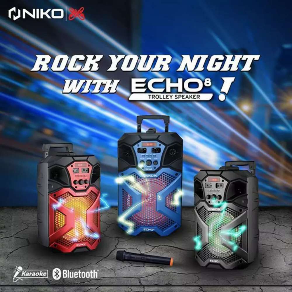 Niko Speaker Trolley ECHO8 Speaker Bluetooth Portable 8 Inch