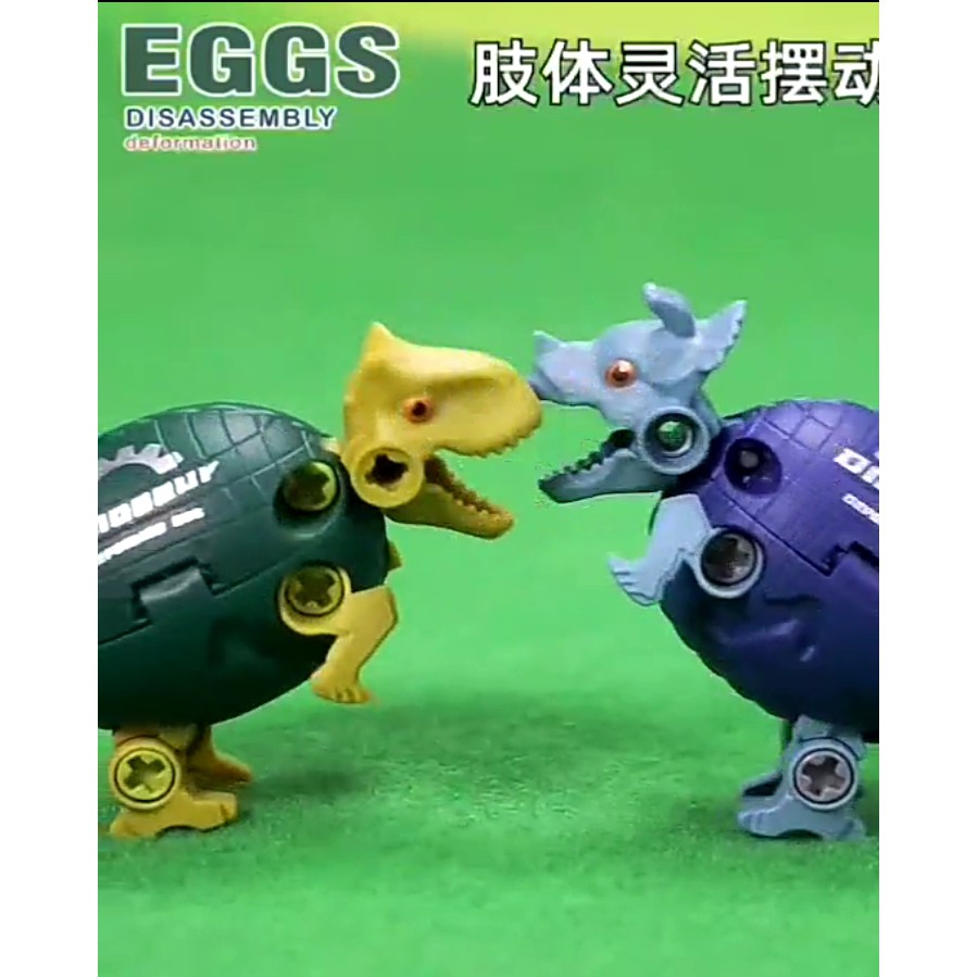 ( Mia ) Mainan Anak Diy Telur Dinosaur Bongkar Pasang, Eggs deformation Toys
