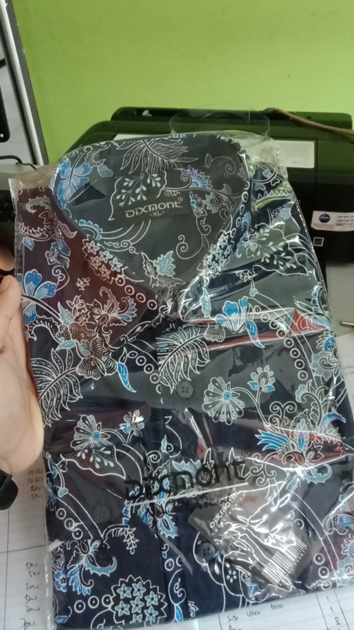 Kemeja Batik Pria Lengan Panjang Bl39 Katun Motif Modern Dixmont Semi Slimfit Premium