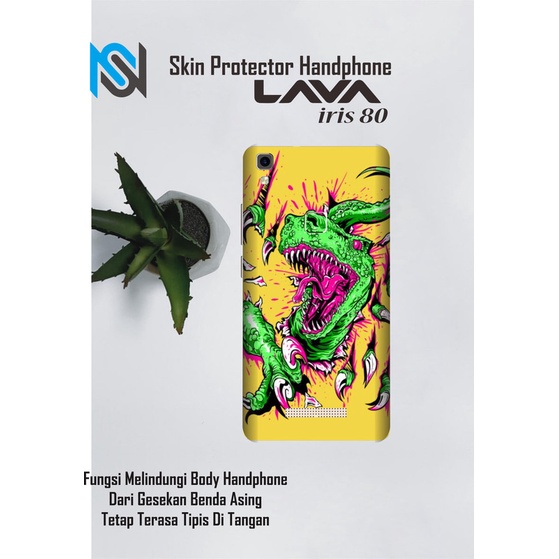Isi 2pcs Garskin Hp Lava Iris 80 Motif Yellow Free Custom Motif (Bisa COD)
