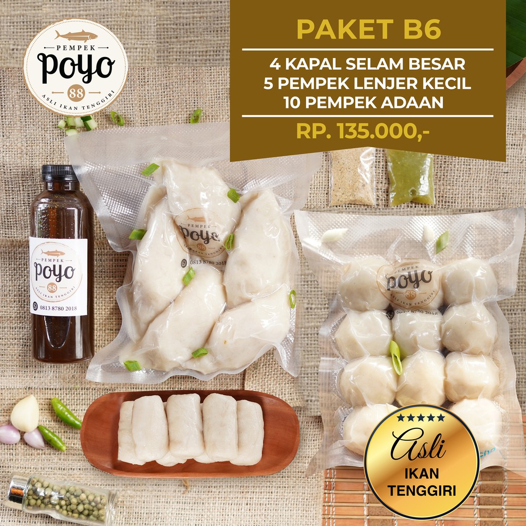 

Pempek Besar Premium . asli palembang.. Cuko 350ml+ cabe + Ebi