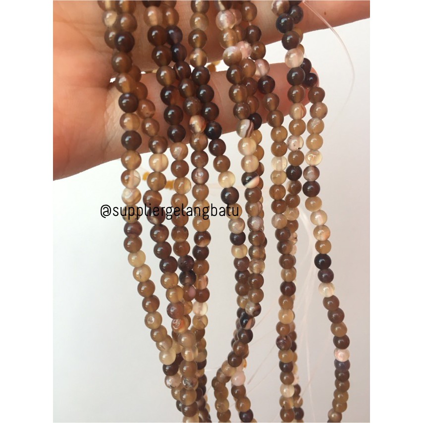 batu 4mm brown carnelian coklat bahan aksesoris manik fashion kekinian grosir supplier kerajinan