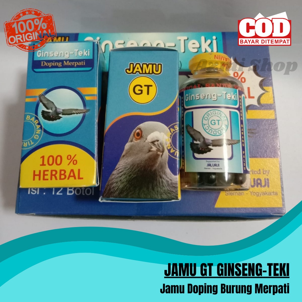 Jamu GT Ginseng-Teki Asli Original Jamu Doping Khusus Burung Merpati 100% Herbal Makanan Burung Vita
