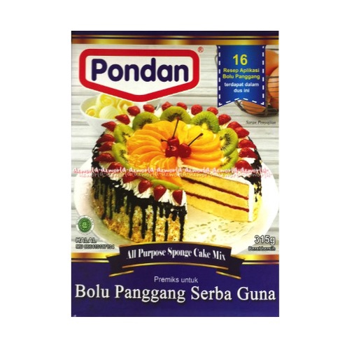 Pondan Sponge Cake Kue Spon 315gr Tepung Kue Instant Bolu Panggang Serba Guna Premiks Instan Membuat Kue Bolu Panggang