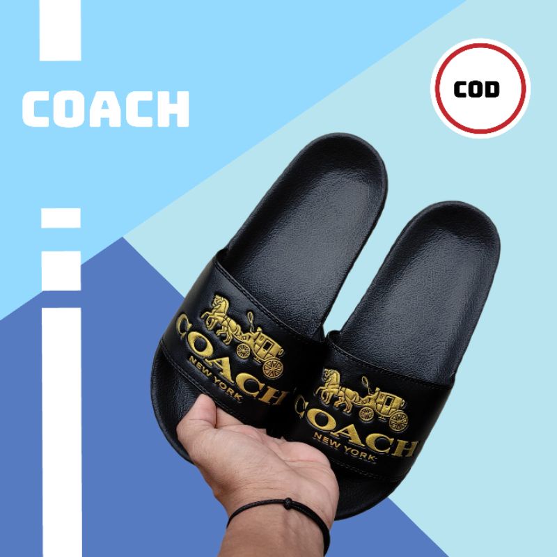 Sandal Sendal Slop Slop Coach Sandal Slide karet Pria Wanita