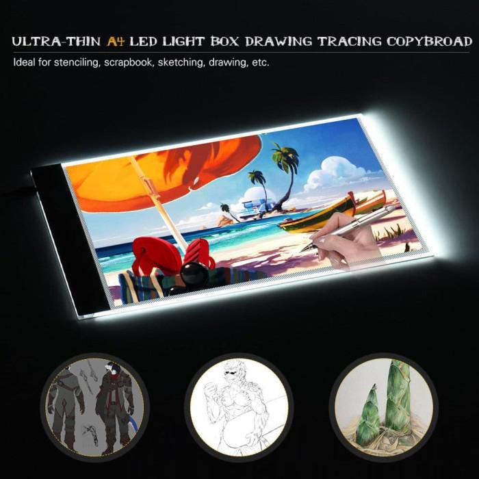 

Art / Usb Ultra Thin Art Graphic Design Tablet Pad A4 Size + Led Light