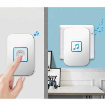 Bel Pintu Wireless Doorbell LED 60 Tunes 1 PCS Receiver / Bell Rumah Wireless Waterproof Baterai Bel Rumah Murah Berkualitas / Bel Pintu Rumah Tanpa Kabel Murah Ting Tung Energi Baterai Anti Air Apartemen Bell Alarm Bel Pintu Bel Pagar Rumah Pencet Bunyi