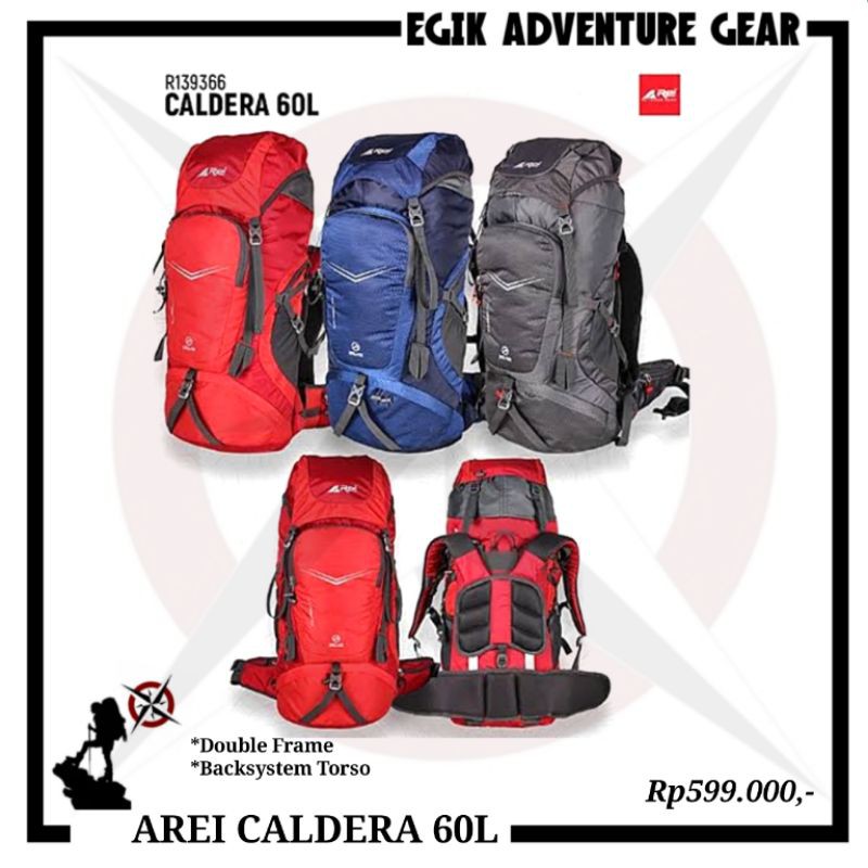 Carrier Rei Caldera 60L | Tas Gunung Rei 60L | Carrier 60L Rei Caldera | Carrier Arei 60L