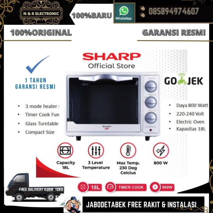 SHARP OVEN TOASTER LISTRIK 18 L EO18L W- OVEN LISTRIK SHARP 18 LITER