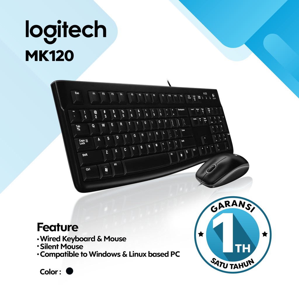 Keyboard Logitech MK120 Combo Desktop Garansi Resmi 1 Tahun