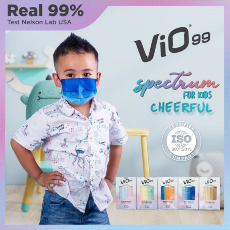 Masker vio99 spectrum masker medis anak 3ply isi 10pcs