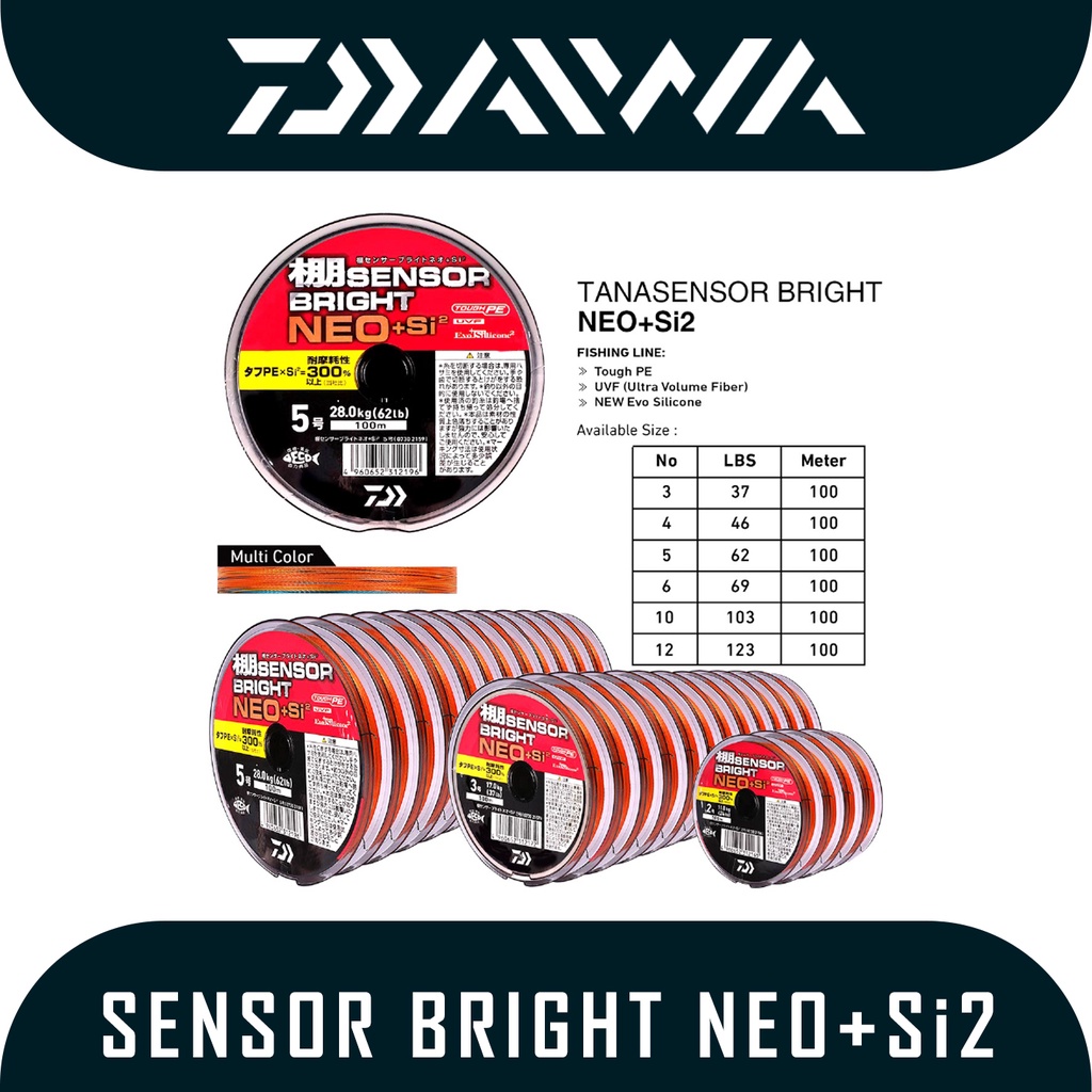 Senar Pancing PE Merk Daiwa Tanasensor Bright Neo+Si2 100m
