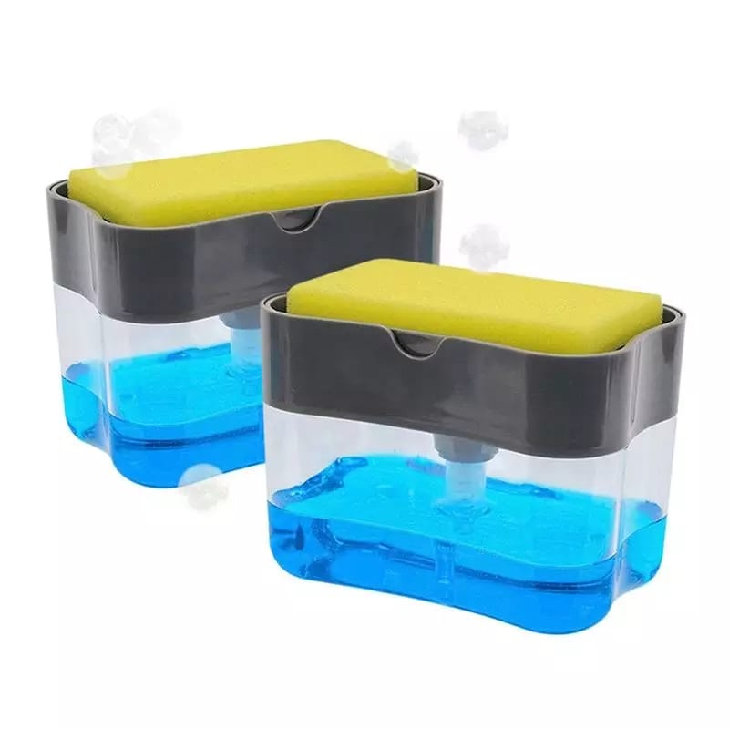 Dispenser Sabun &amp; Holder Spons Cuci Piring 2in1 Termasuk Spons Sponge Cuci Piring