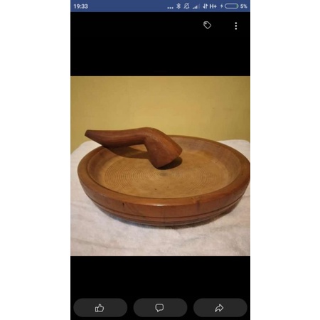 cobek / lesung kayu ulin UK.19 cm