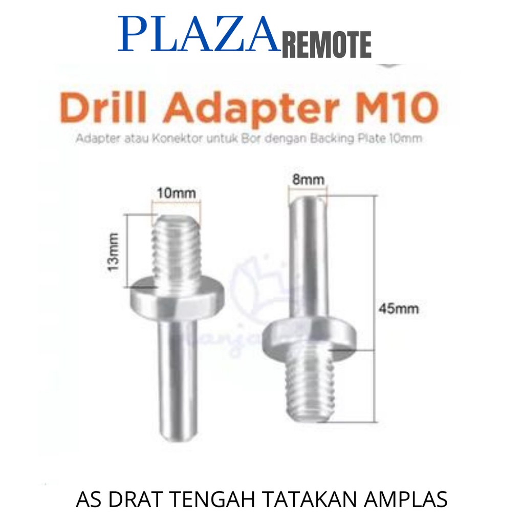 BAUT KONEKTOR ADAPTER BATANG Tatakan Amplas ke Bor Drat M10