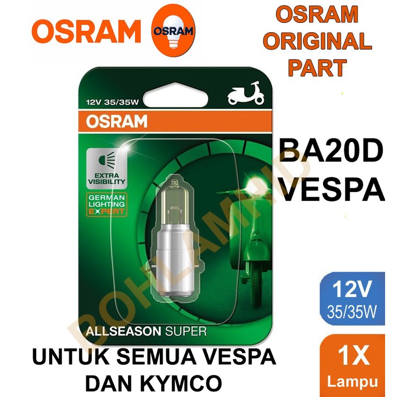 Lampu Motor OSRAM ALL SEASON SUPER Vespa BA20D 35W