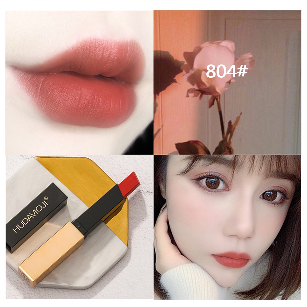 Lipstik Hudamoji 6 color waterproof lasting sexy red lipstick nude matte lipstick makeup matte