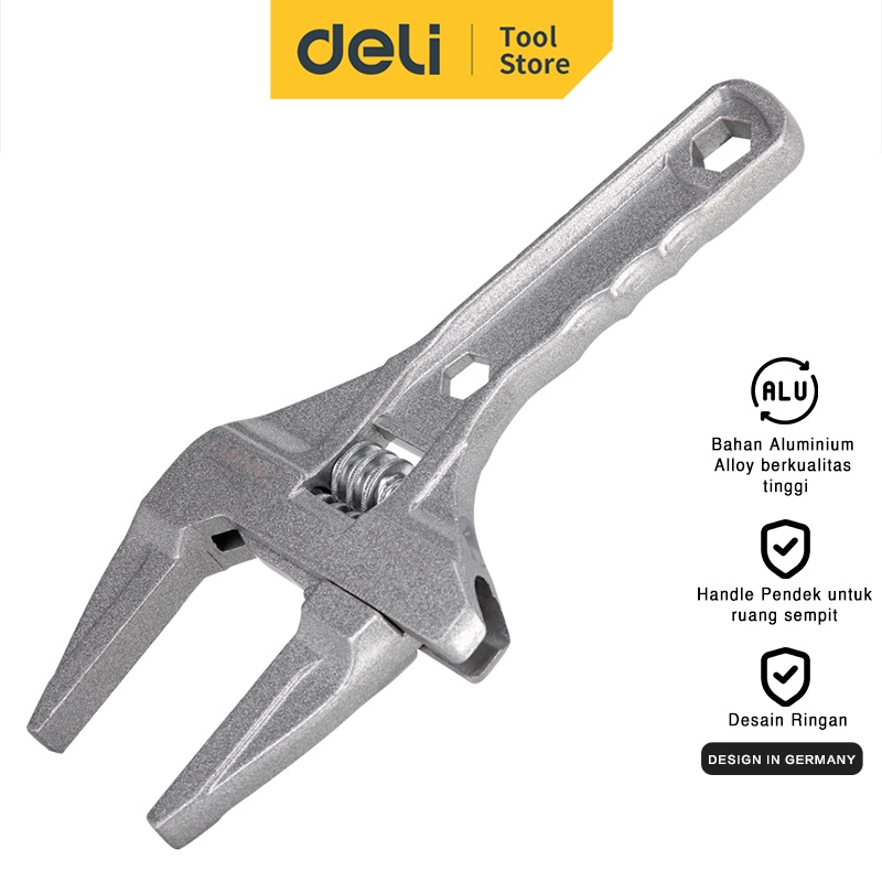 Deli Adjustable Spanner / Kunci Inggris Mini Ukuran 16-68mm Allumunium Alat Perkakas DL120108