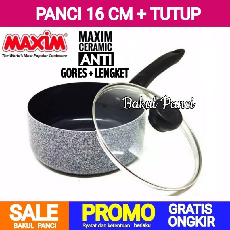 Jual Maxim Ceramic Sauce Pan Cm Tutup Maxim Neostone Panci Wok Pan Frypan Fry Pan