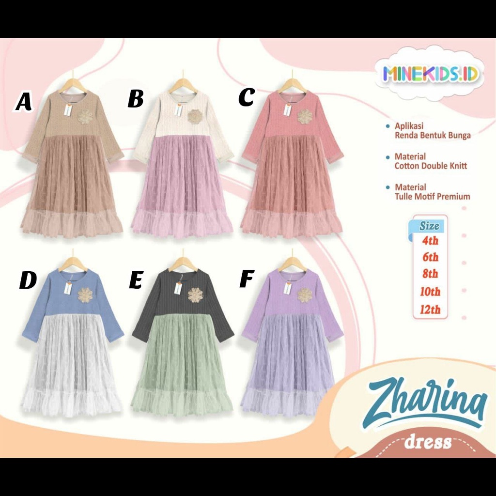 DRESS ANAK MURAH ZHARINA LONGDRESS BY MINEKIDS MKZL