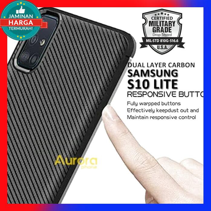 ACC HP SAMSUNG GALAXY S10 LITE 2020 SOFTCASE DUAL LAYER CARBON ARMOR CASING