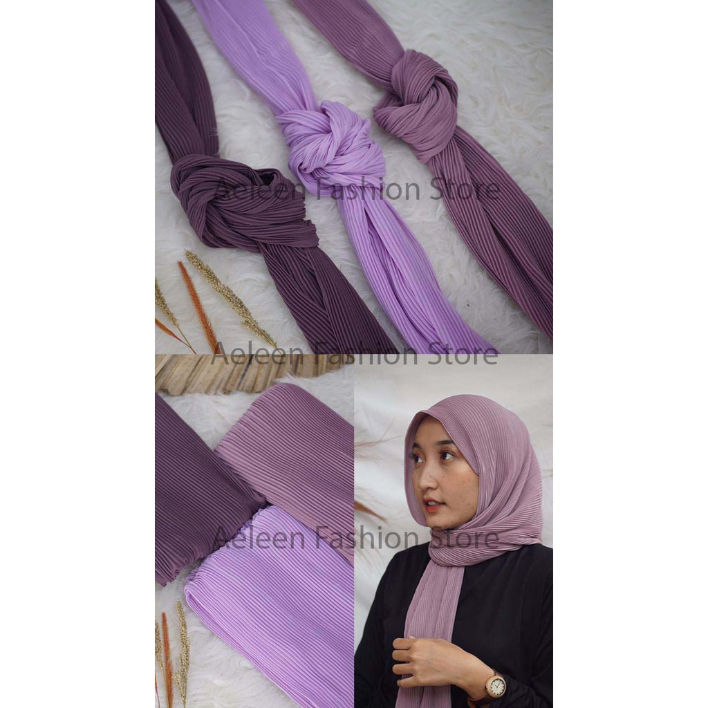 Premium Pashmina Plisket Ceruty Babydoll//Pashmina Full Plisket Pleated Shawl