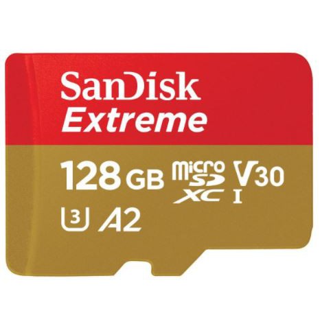 SANDISK EXTREME MICROSDXC UHS-I U3 A2 V30 160MB/s - 128GB - 4K UHD