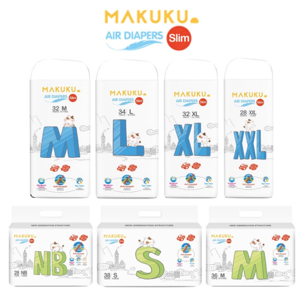 Makuku AIR Diapers Slim Pants/Popok Bayi