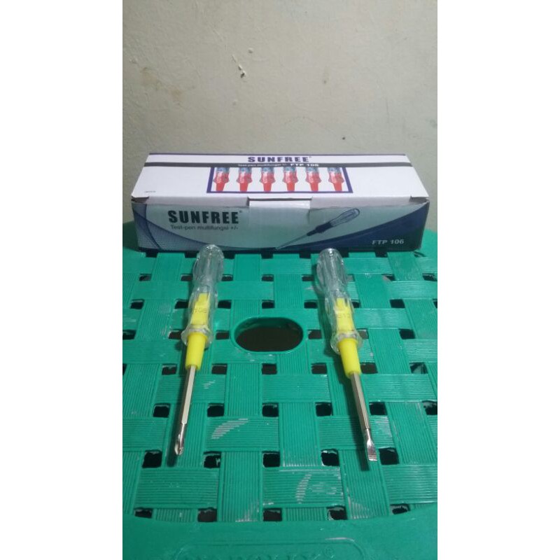 Obeng Tespen Multitester Plus Min Bolak Balik SUNFREE Test Pen Multifungsi +/- FTP-106 SNI