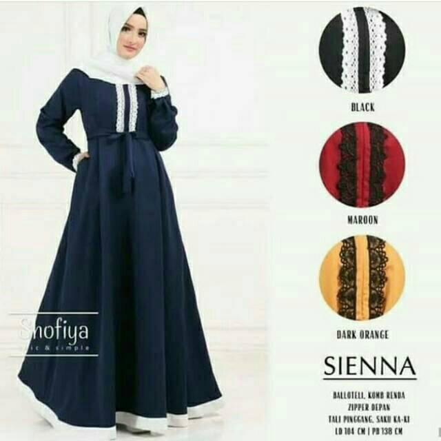 BAJU GAMIS WANITA SIENNA DRESS MODEL TERBARU KEKINIAN