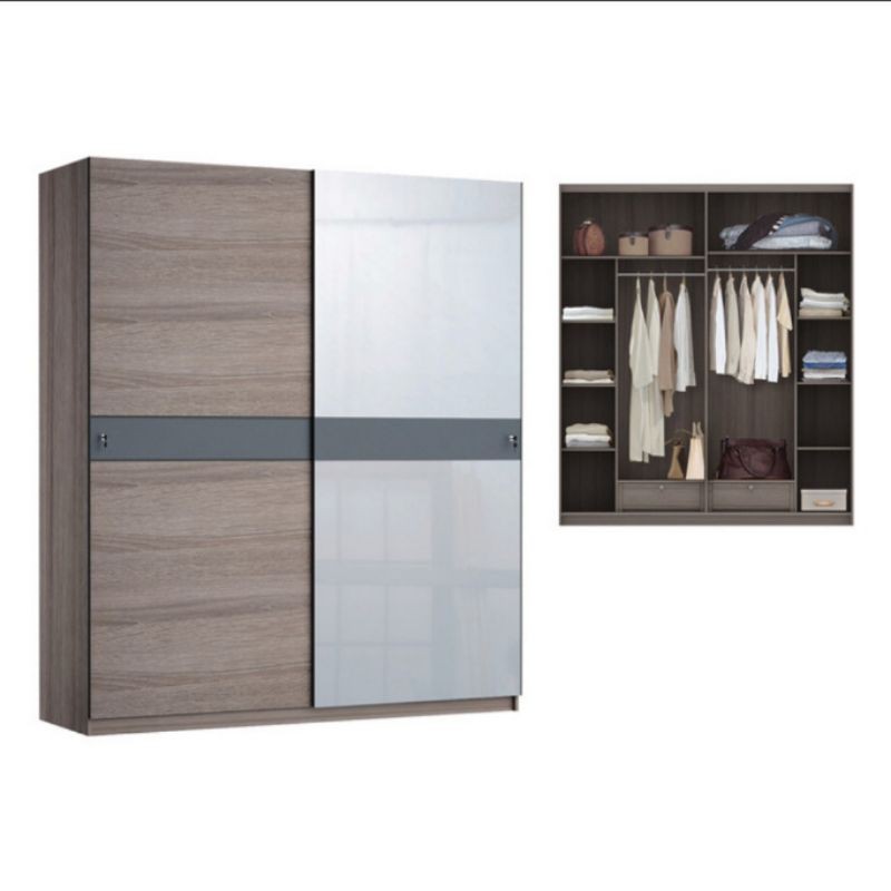 Lemari Pakaian 2 Pintu Sliding Crown - Siantano