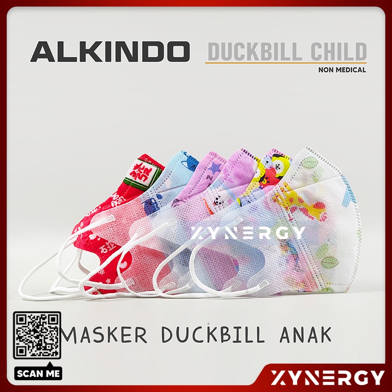 Masker Alkindo Duckbill Anak Motif 3ply Duck Bill Masker Non Medis Sekali Pakai 3 Ply