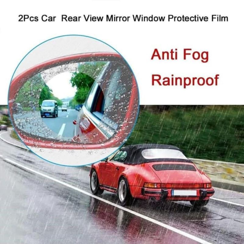 Laristerus79 2pc stiker anti fog hujan embun spion mobil 10x10 RAINPROOF FILM stiker spion mobil ant