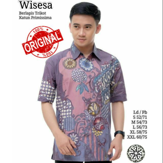 Baju batik tulis pria wisesa/kemeja batik pria lengan pendek/batik tulis pria full furing